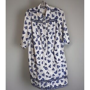 The Tog Shop Blue and White Teacup Loungewear Duster House Coat Robe Size‎ PM